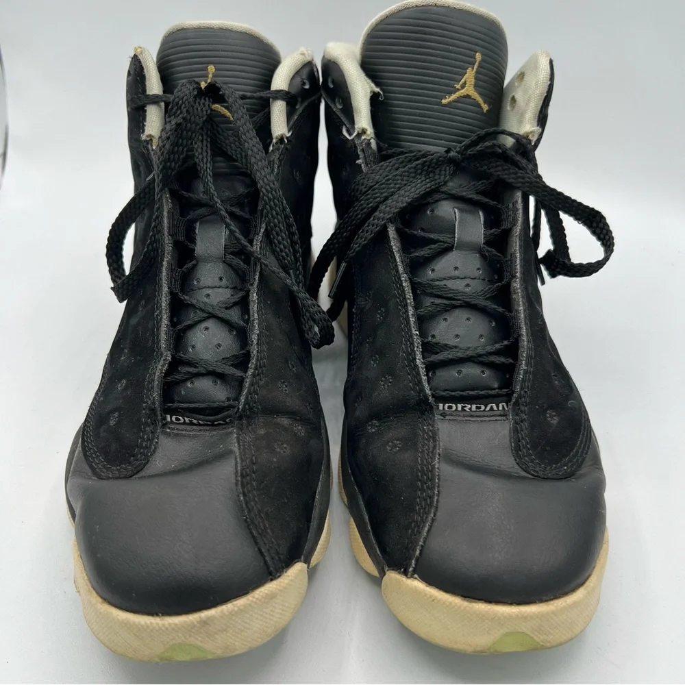 Nike Boys Air Jordan 13 439358-015‎ Black Basketball Shoes Sneakers Size 7Y READ